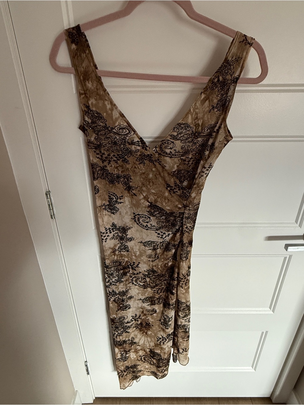 Terra Nostra Brown Printed Midi Dress